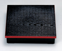 8.5 Sun Black SHOKADO Bento Box with Red Edge - Cross-shaped Type
